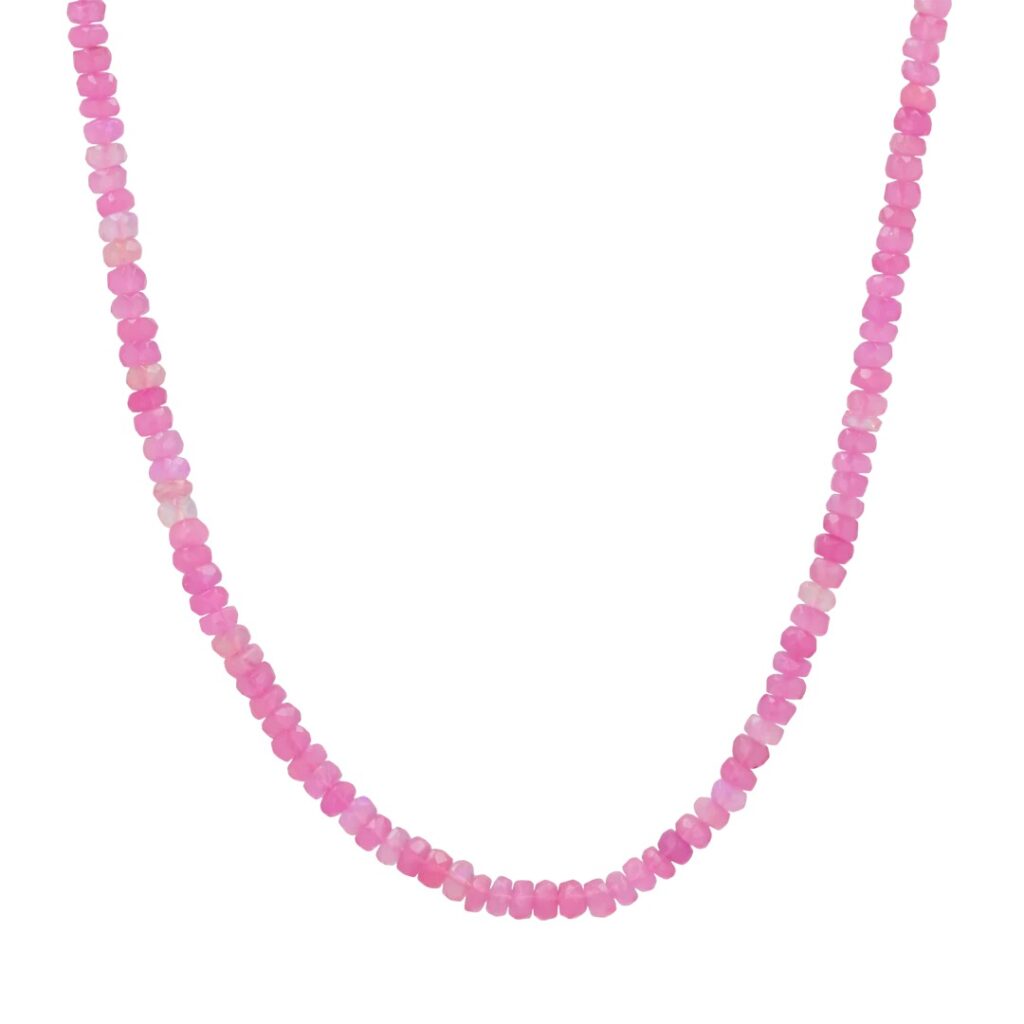 Pink opal bead necklace for Taurus.