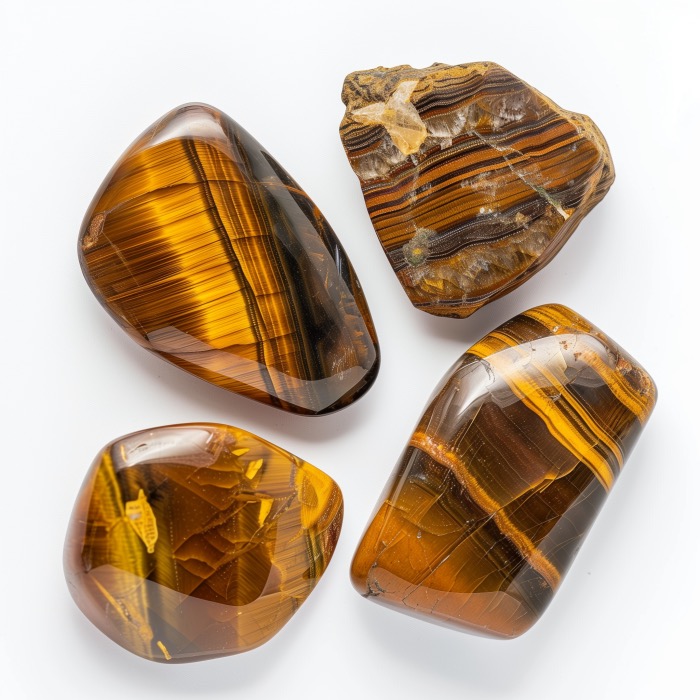 Tiger's Eye Pieces: the striped rocks are believed to hold healing powers.