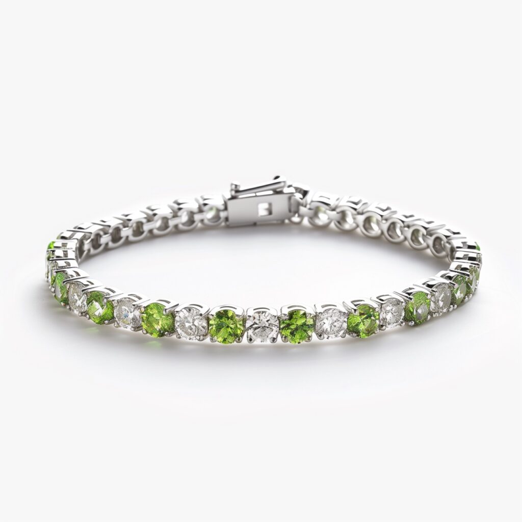 Peridot & Diamond Tennis Bracelet