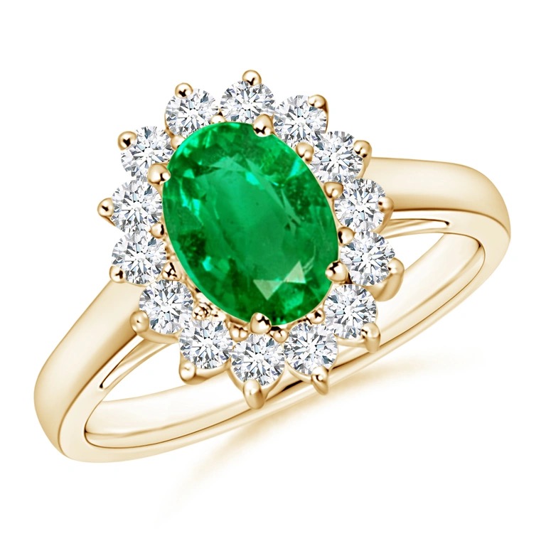 Angara Princess Diana-Inspired Emerald & Diamond Ring