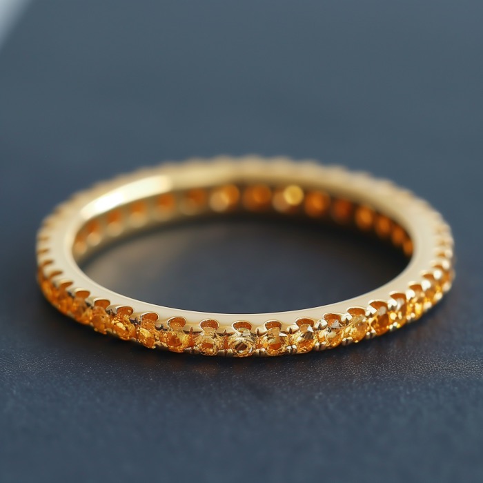 Pave Citrine Stackable Ring