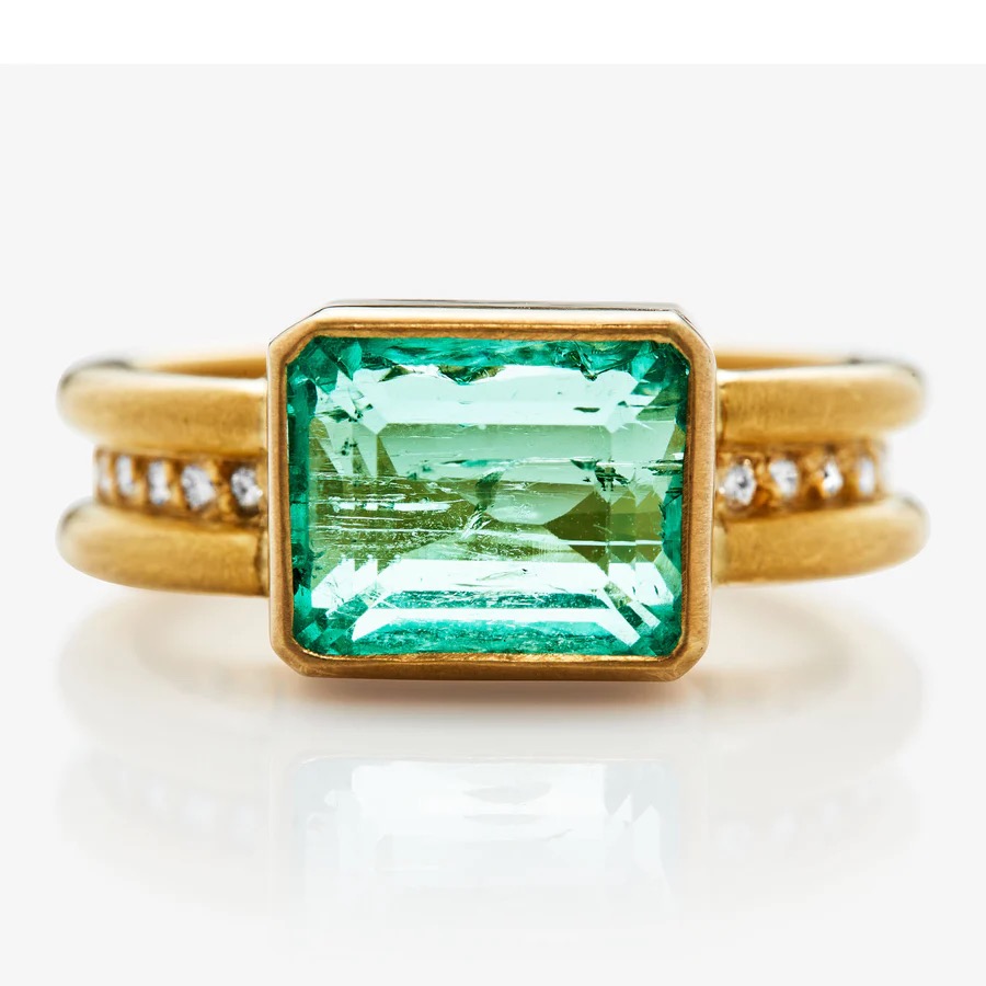 Reinstein Ross Emerald Ring in 20K Peach Gold