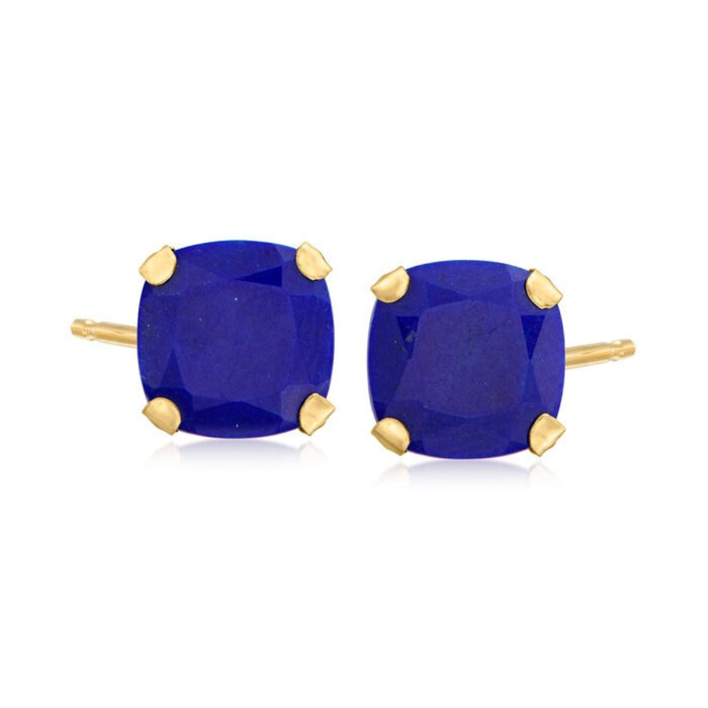 Ross Simons Square Lapis Lazuli Stud Earrings for Taurus Gift