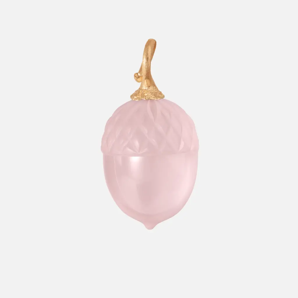 Rose Quartz Acorn Pendant by Ole Lyngaard