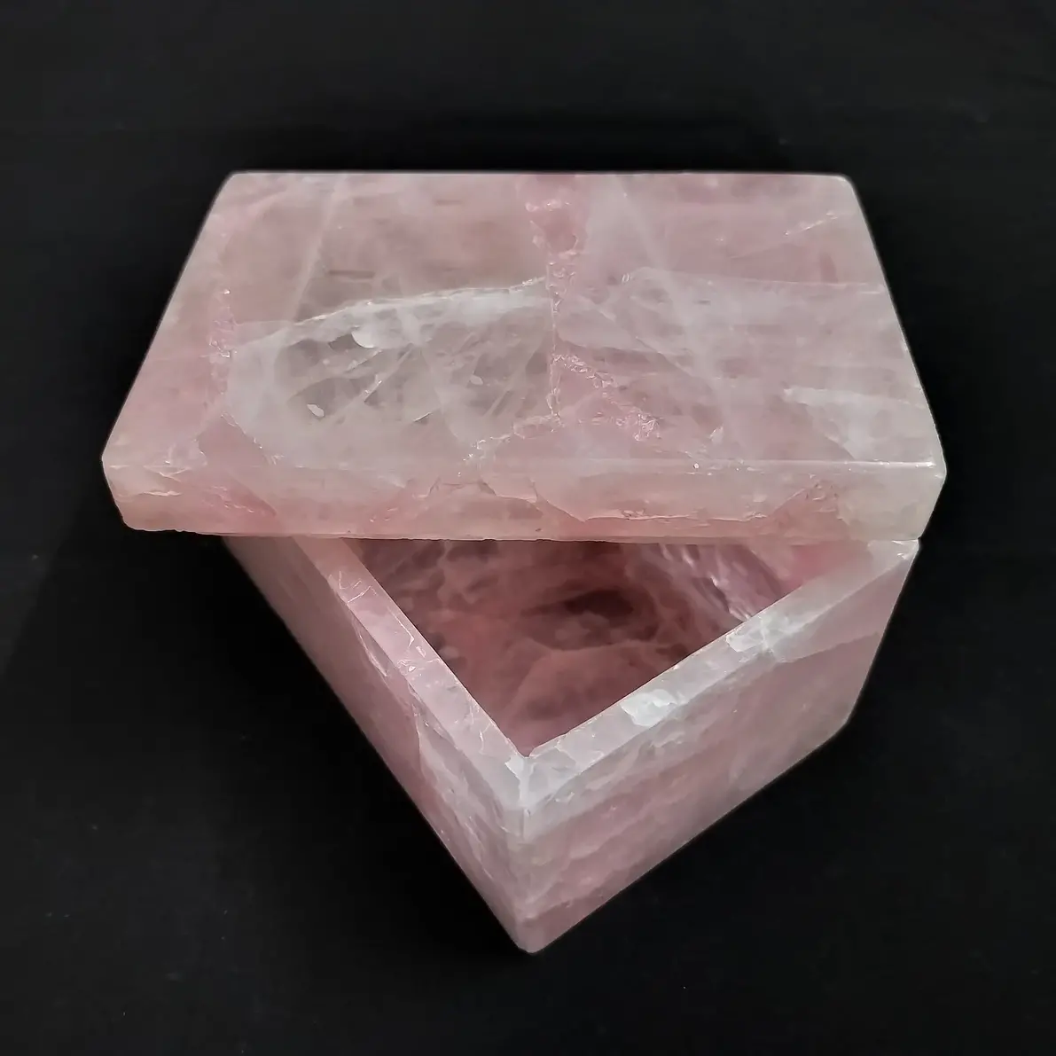 Rose Quartz Jewelry Box to keeep your rose quartz necklace and other jewelry energized and well protected.