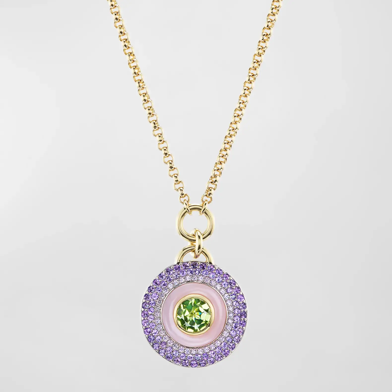 Emily P Wheeler Pink Opal, Amethyst, & Peridot Earth Medallion at Neiman Marcus